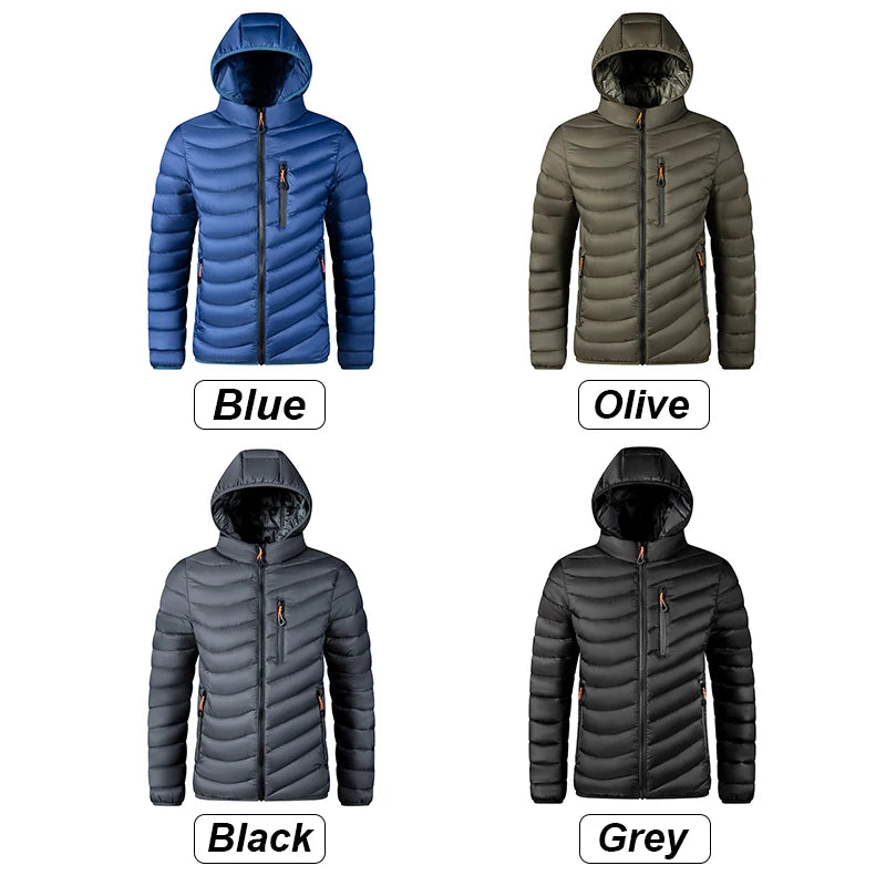 Winter Men Windproof Warm Hooded Jacket Parkas Coat Men Thick Outdoor Waterproof Jacket Parka Men Autumn Hat Outfits Parkas Male