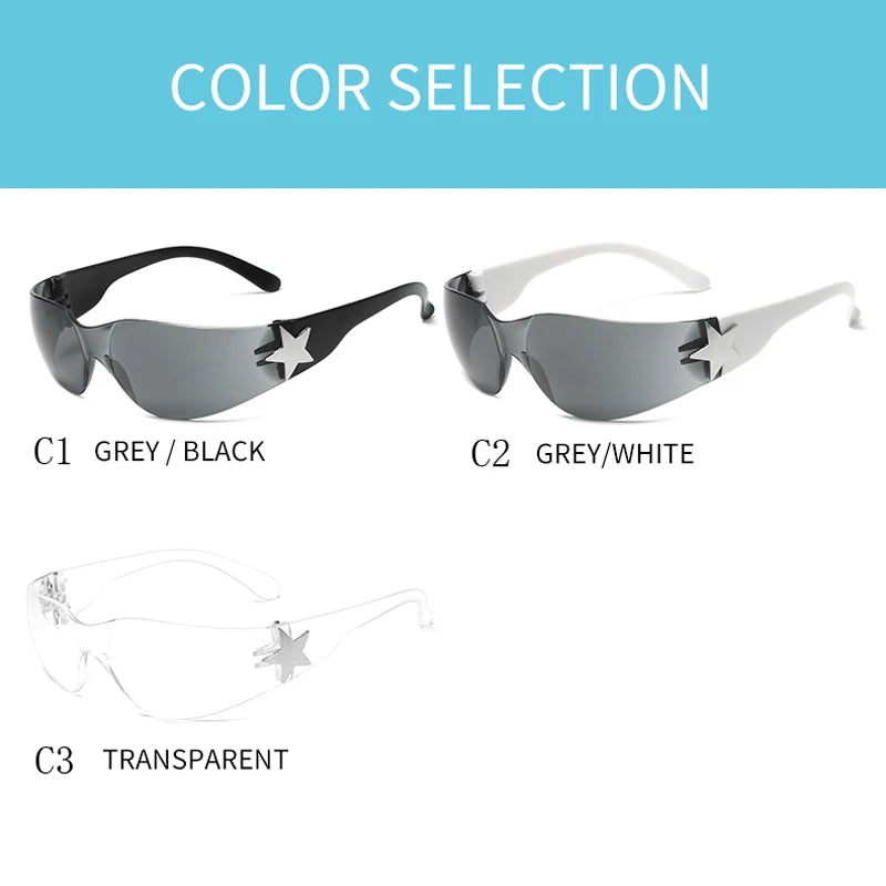 Luxury Women Sunglasses New Punk Sports Sun Glasses Brand Designer Y2K One Piece Glasses Fashion Men Goggle Shades UV400 Eyewear