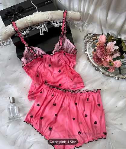 Sexy Women's Pajama 2pcs Set Shorts Suit Print Underwear Pijama Lingerie Camisoles Tanks Nighty Ladies Loungewear Homewear