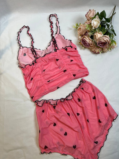 Sexy Women's Pajama 2pcs Set Shorts Suit Print Underwear Pijama Lingerie Camisoles Tanks Nighty Ladies Loungewear Homewear